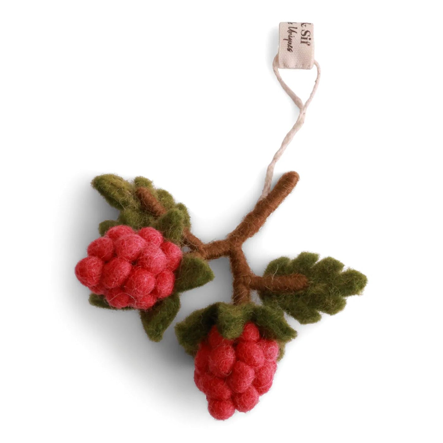 Gry & Sif Filzblumen Himbeerzweig kurz Mini - Anhänger