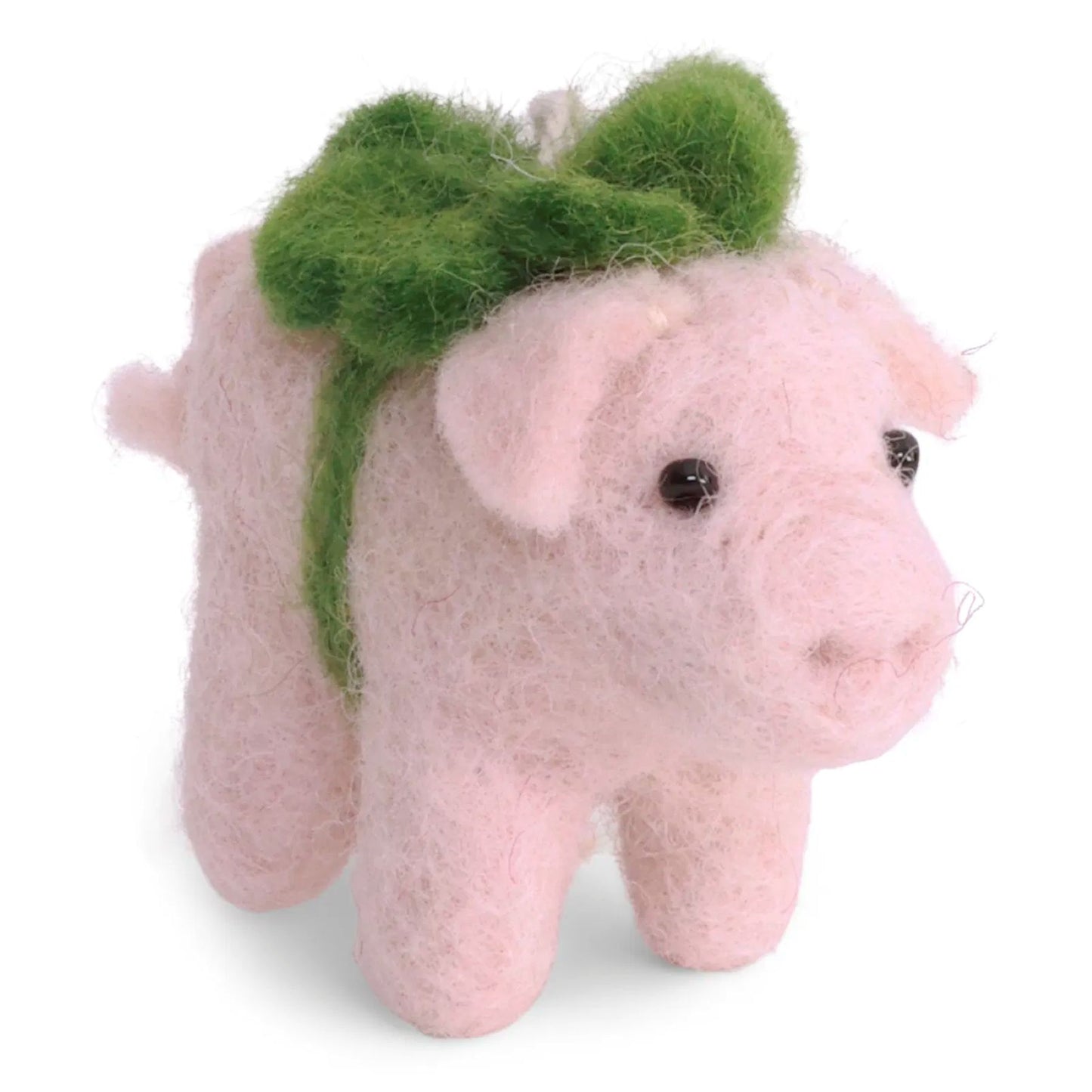 Gry & Sif Filztiere Glücksschwein mit Kleeblatt - Anhänger