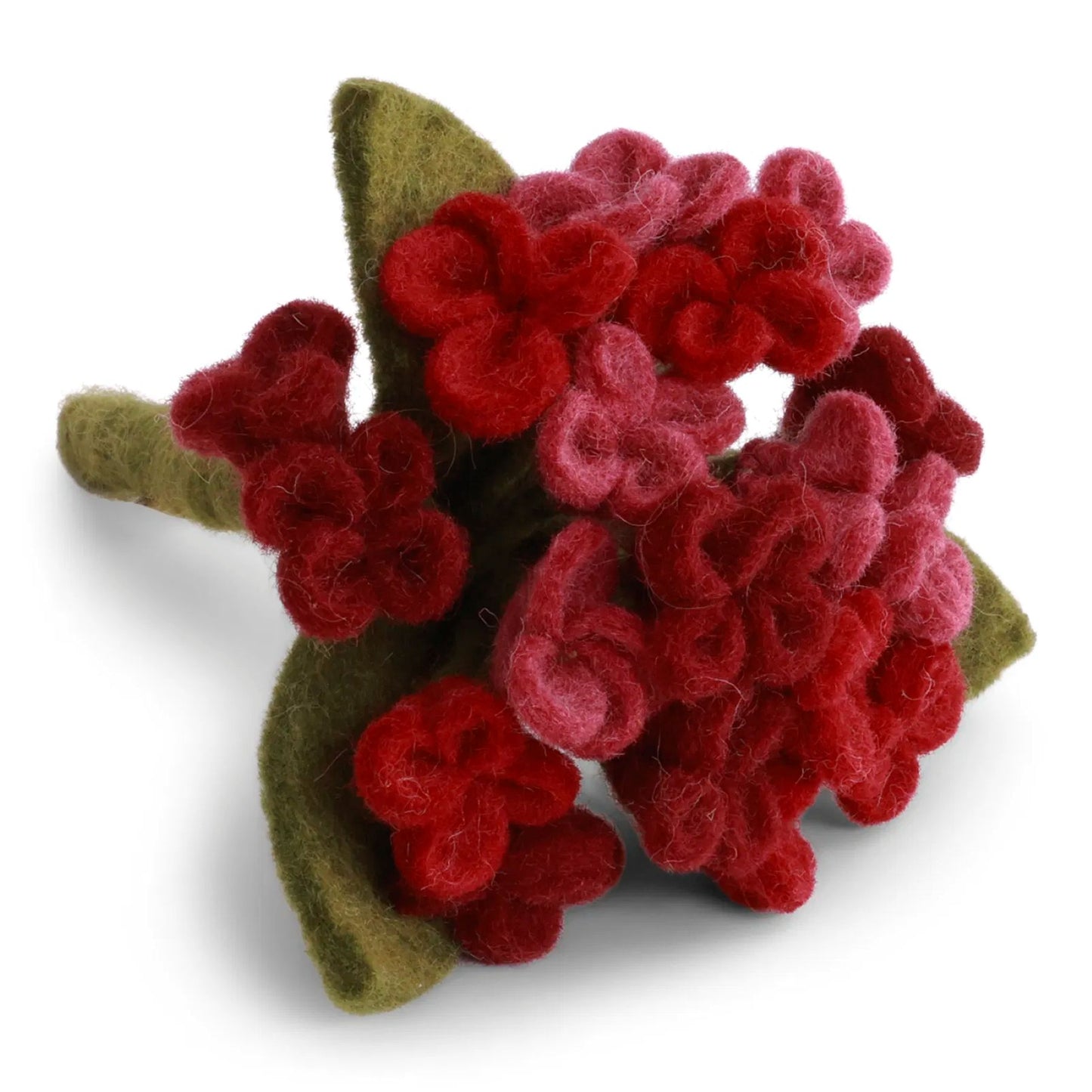 Gry & Sif Filzblumen Hortensien am Stiel kurz - rosa, blau, dunkelrot