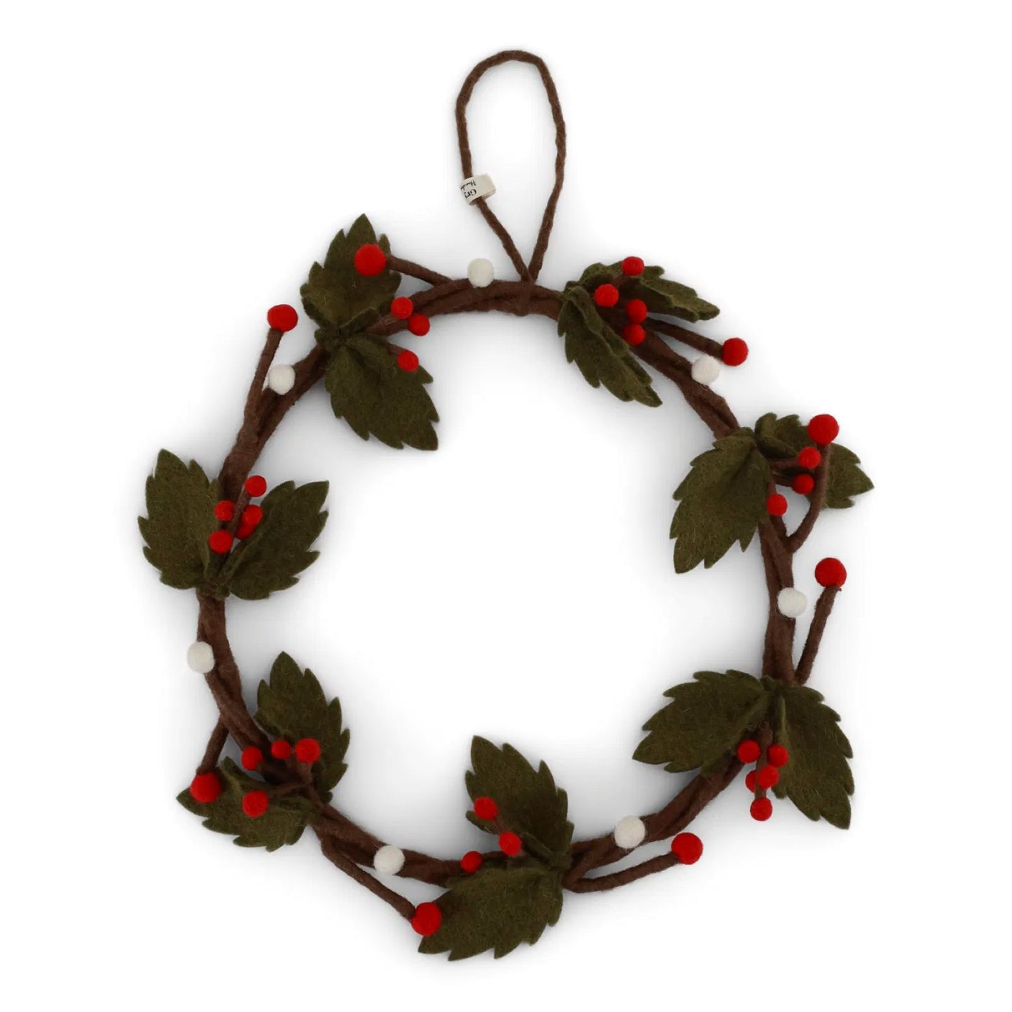 Gry & Sif Türkranz Filz Weihnachten mit roten und weißen Beeren