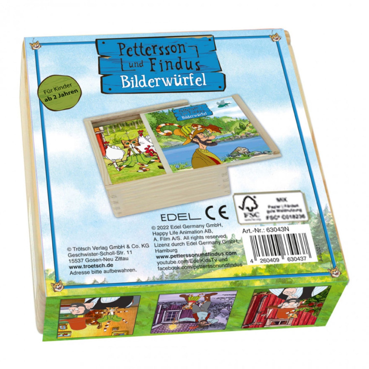 Pettersson und Findus Holz Bilderwürfel