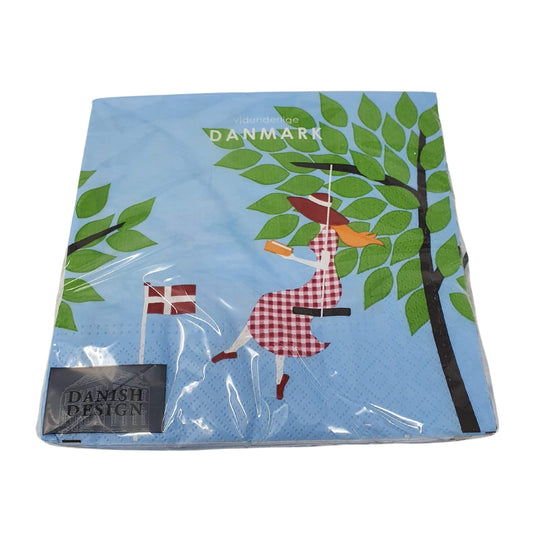 Dänemark Servietten Mädchen auf Schaukel