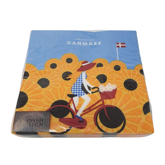 Dänemark Servietten Mädchen mit Sonnenblumen