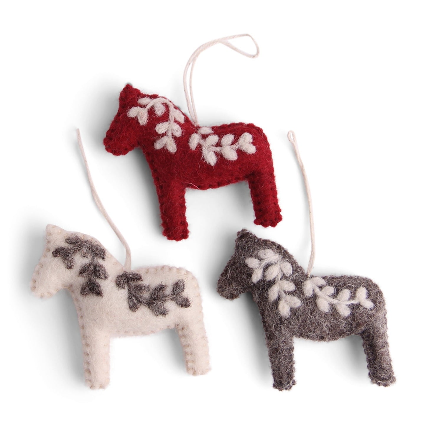 Gry Sif. Filz - Dala-Pferde 3er Set Anhänger