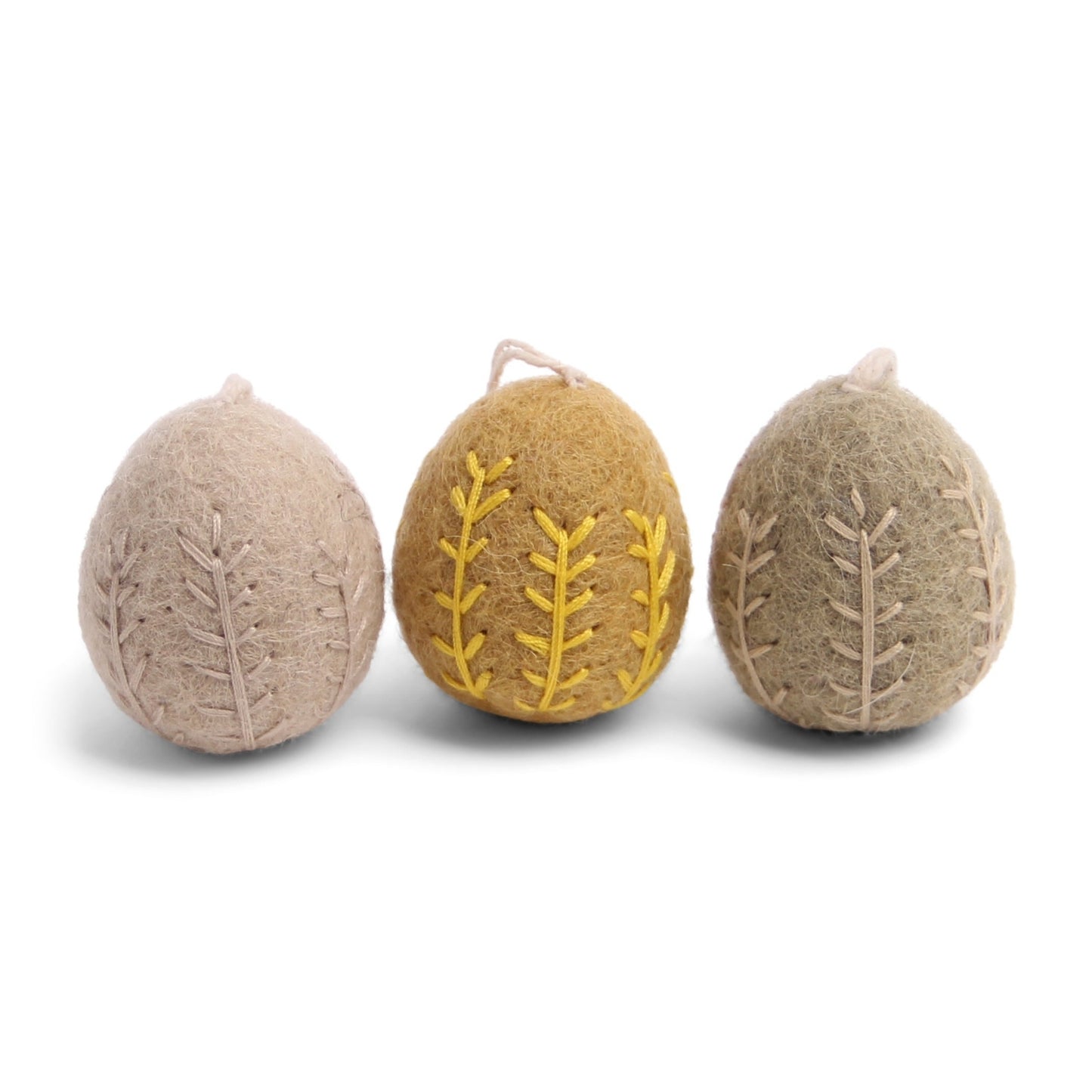 Gry Sif. Filz - Eier 3er Set mit Stickranke - Anhänger