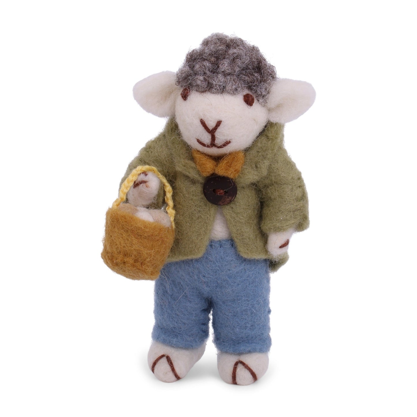 Gry Sif. Filz - Lamm mit Anzug und Korb Anhänger