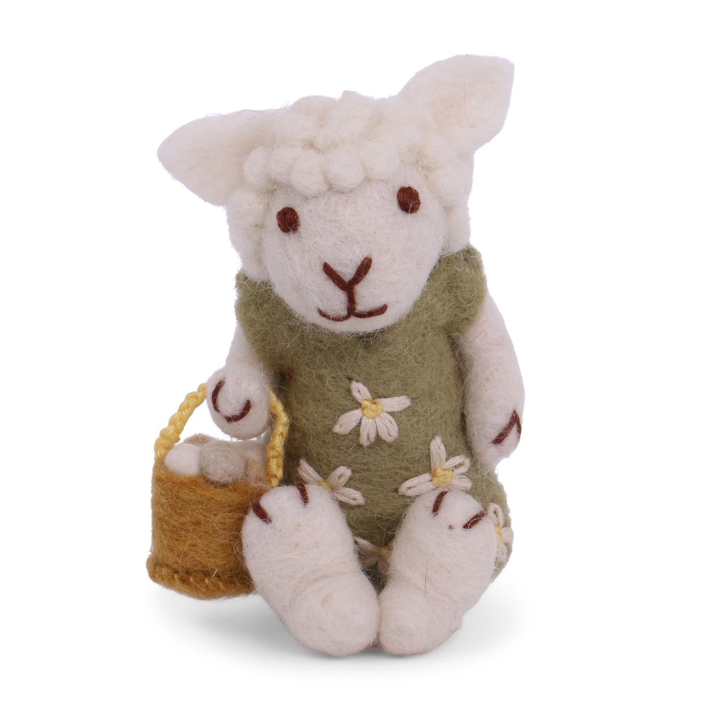 Gry Sif. Filz - Lamm mit Blümchenkleid und Korb Anhänger