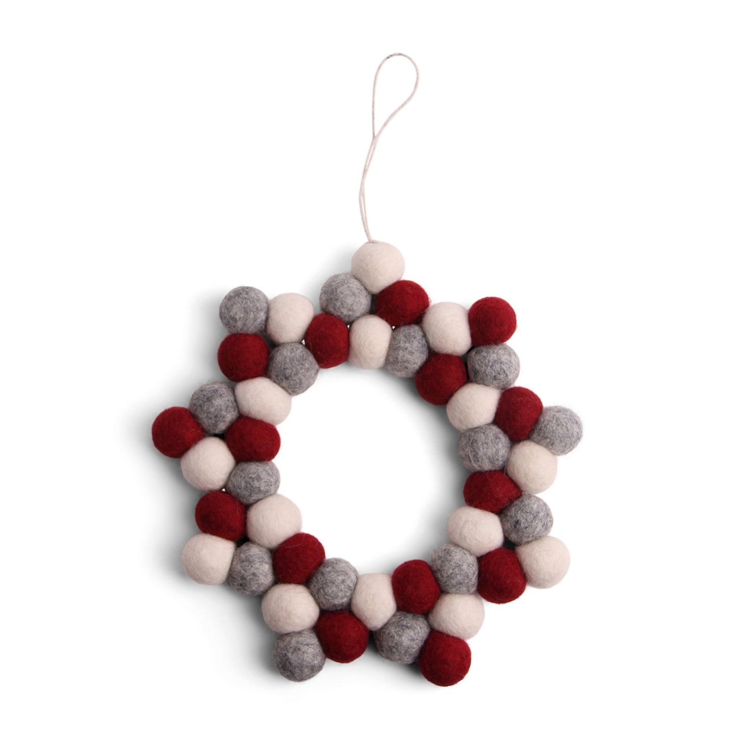 Gry Sif. Filz - Stern aus Kugeln grau weiß rot 18cm - Anhänger