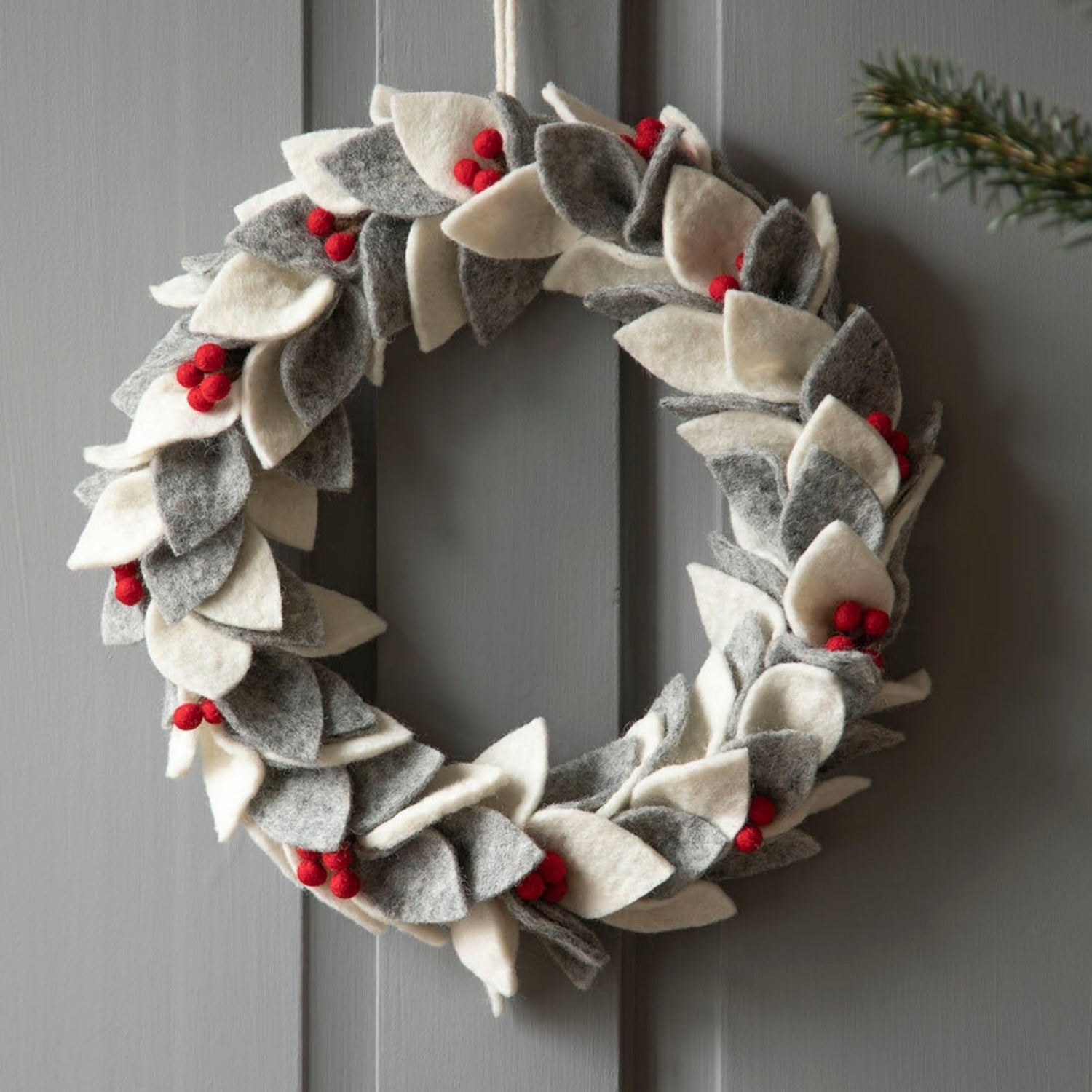 Gry Sif. Filz - Weihnachtskranz mit roten Beeren 30 cm