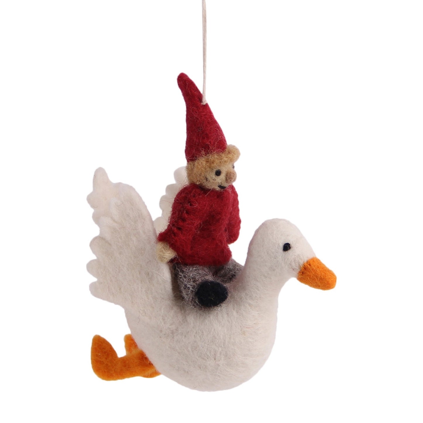 Gry Sif. Filz - Wichtel auf Gans Anhänger