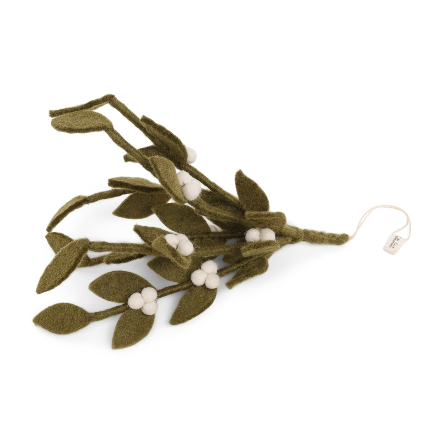 Gry_&_Sif._Filz_-_Mistelzweig_Tannengrün_mit_weißen_Beeren