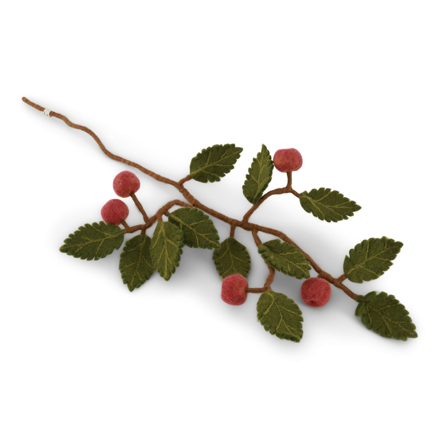 Gry & Sif Filzblumen Zweig Apfel-rot