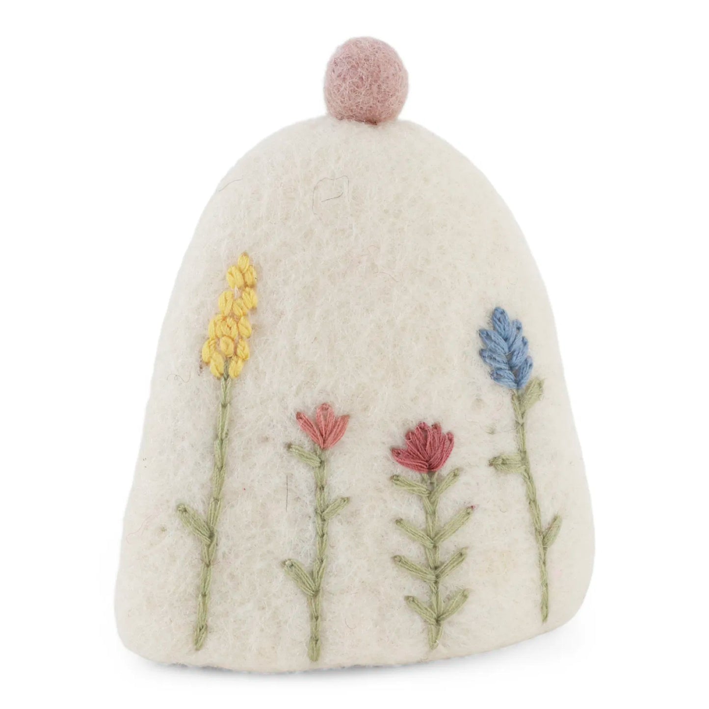Gry & Sif Osterhase Filz Eierwärmer Blüten - weiß