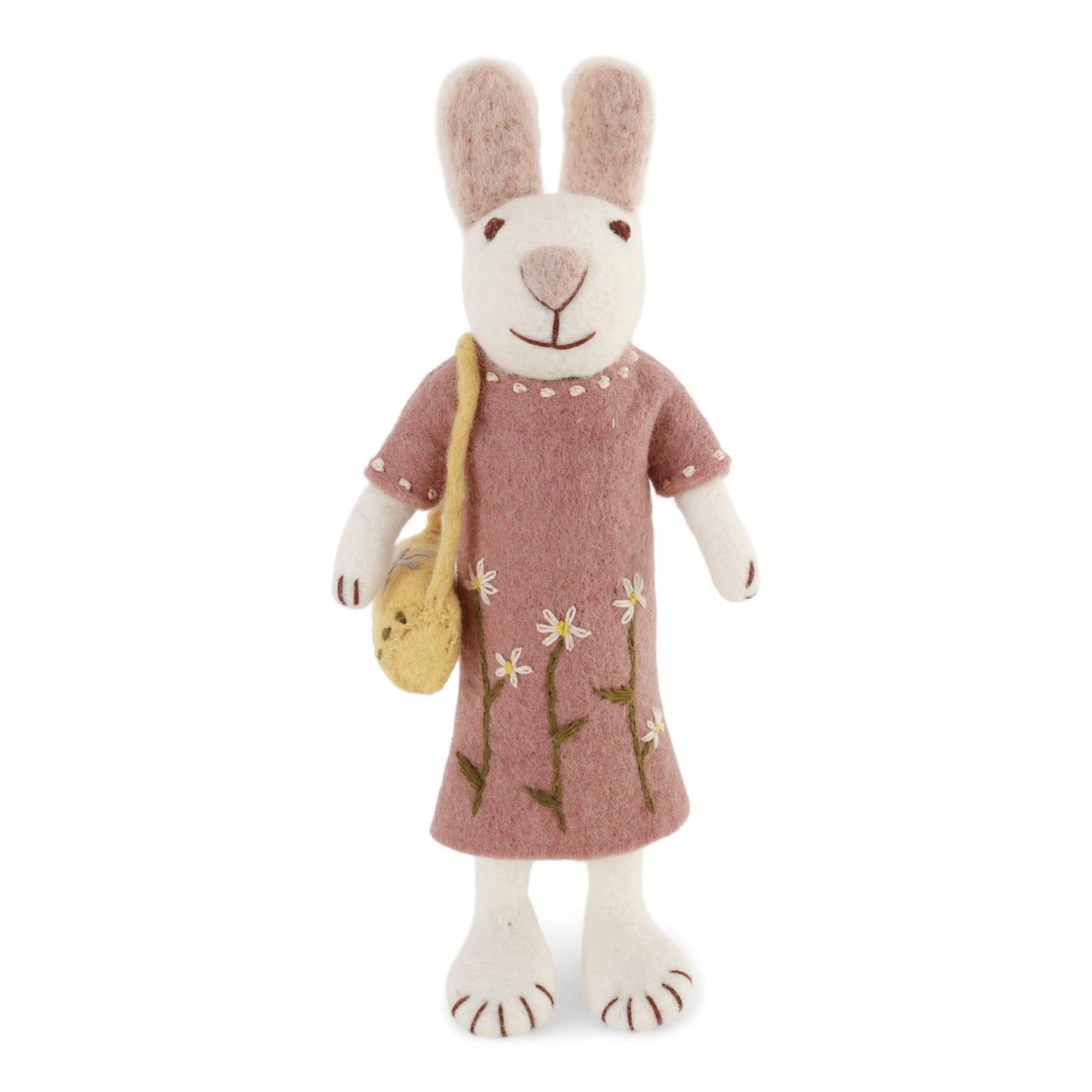 Gry & Sif Osterhase Filz Mädchen gross mit Tasche-weiss