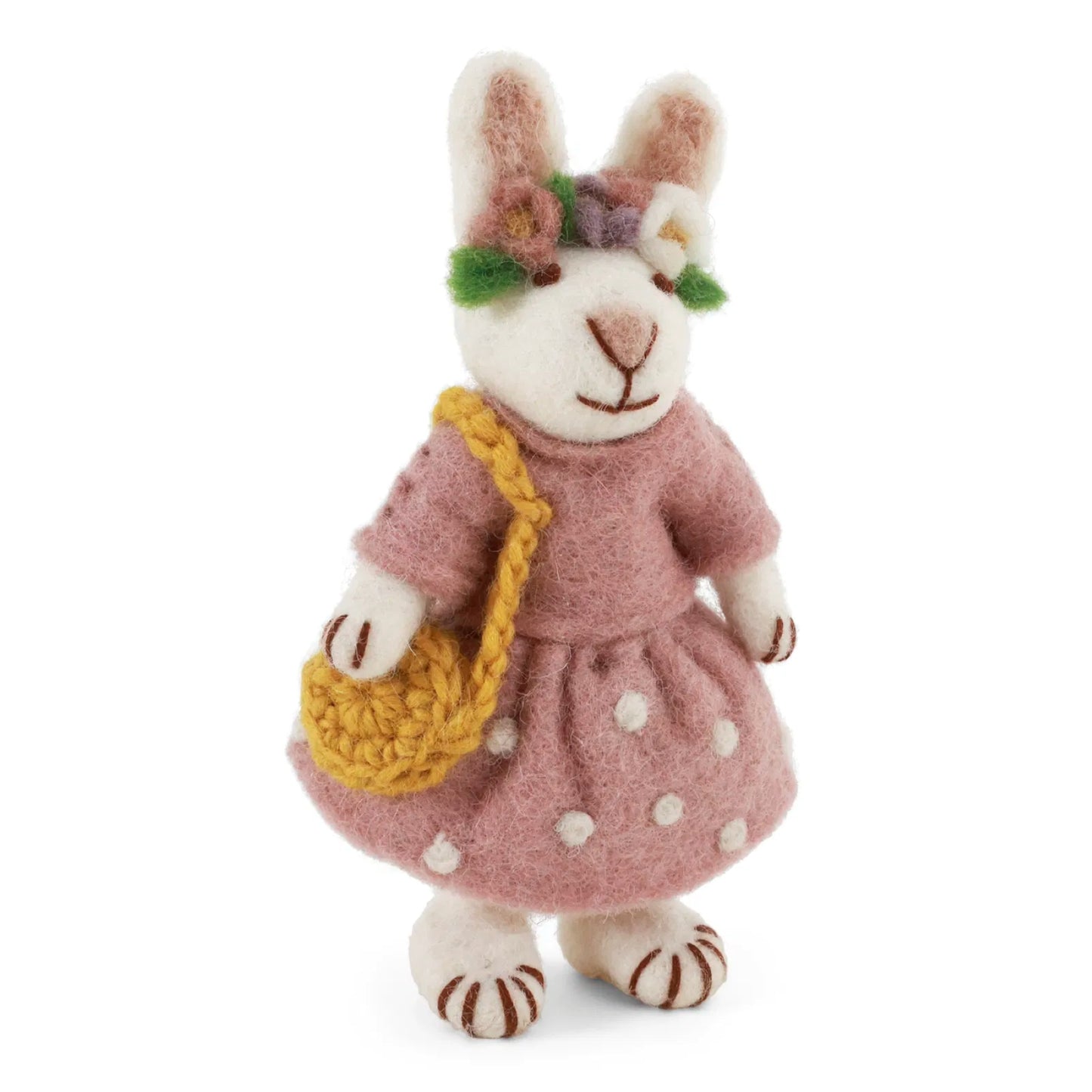 Gry & Sif Osterhase Mädchen Filz mit Kleid und Haarband