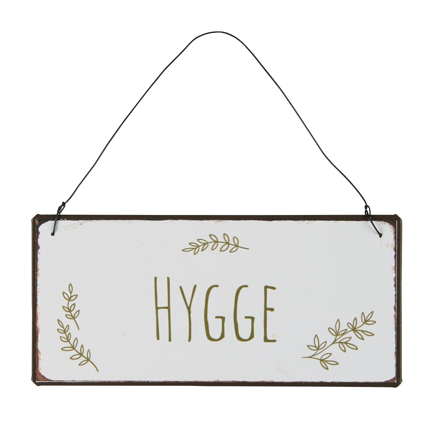 Ib Laursen. MetallBlechschild Hygge grün