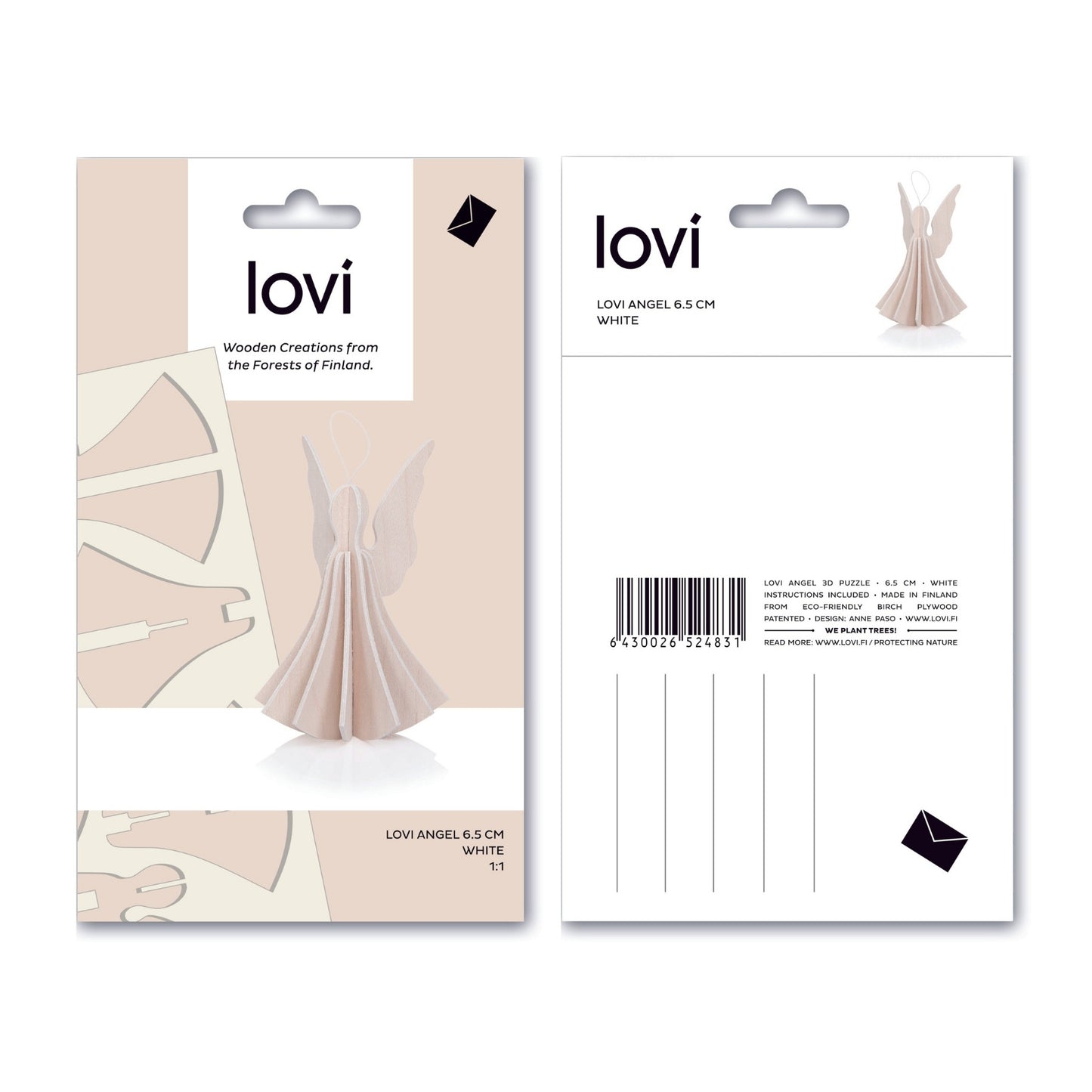 LOVI. Holzfigur Engel 65cm natural wood