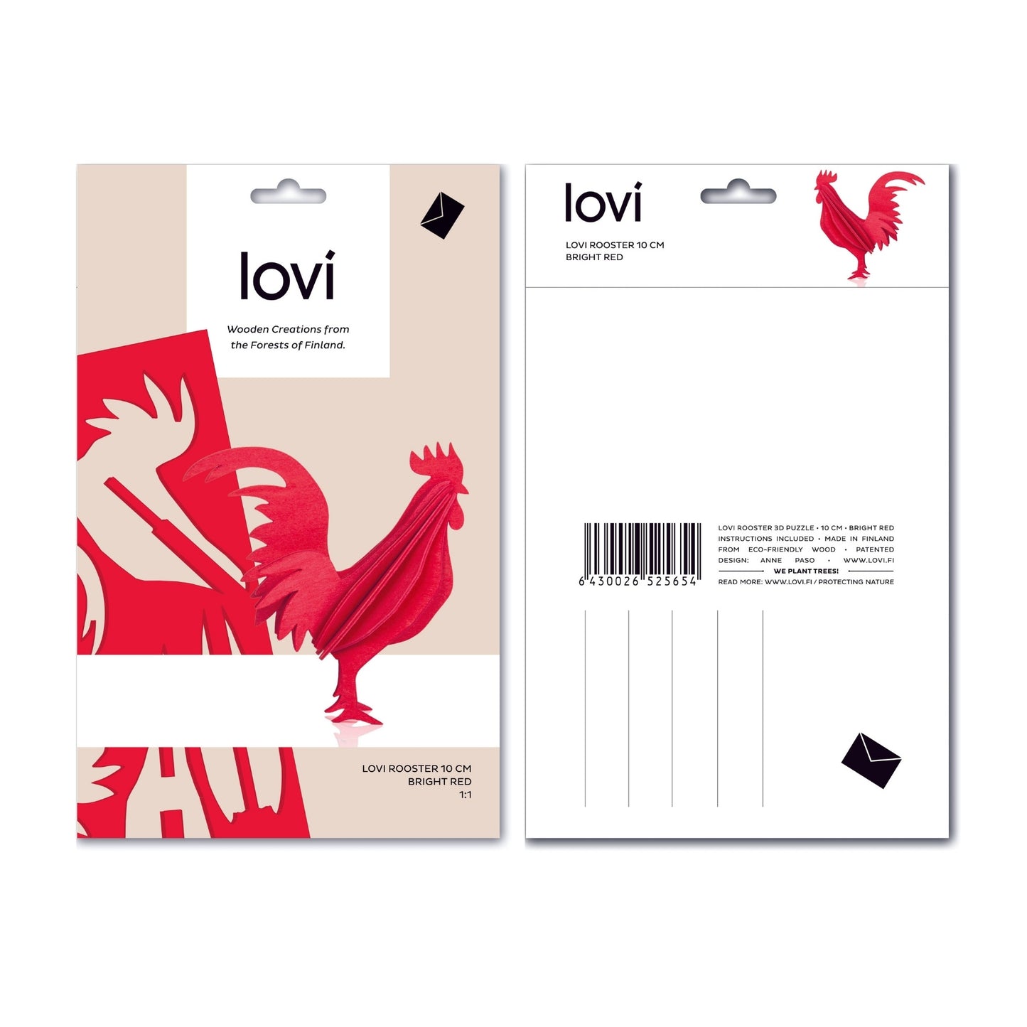 LOVI. Holzfigur Hahn 10cm