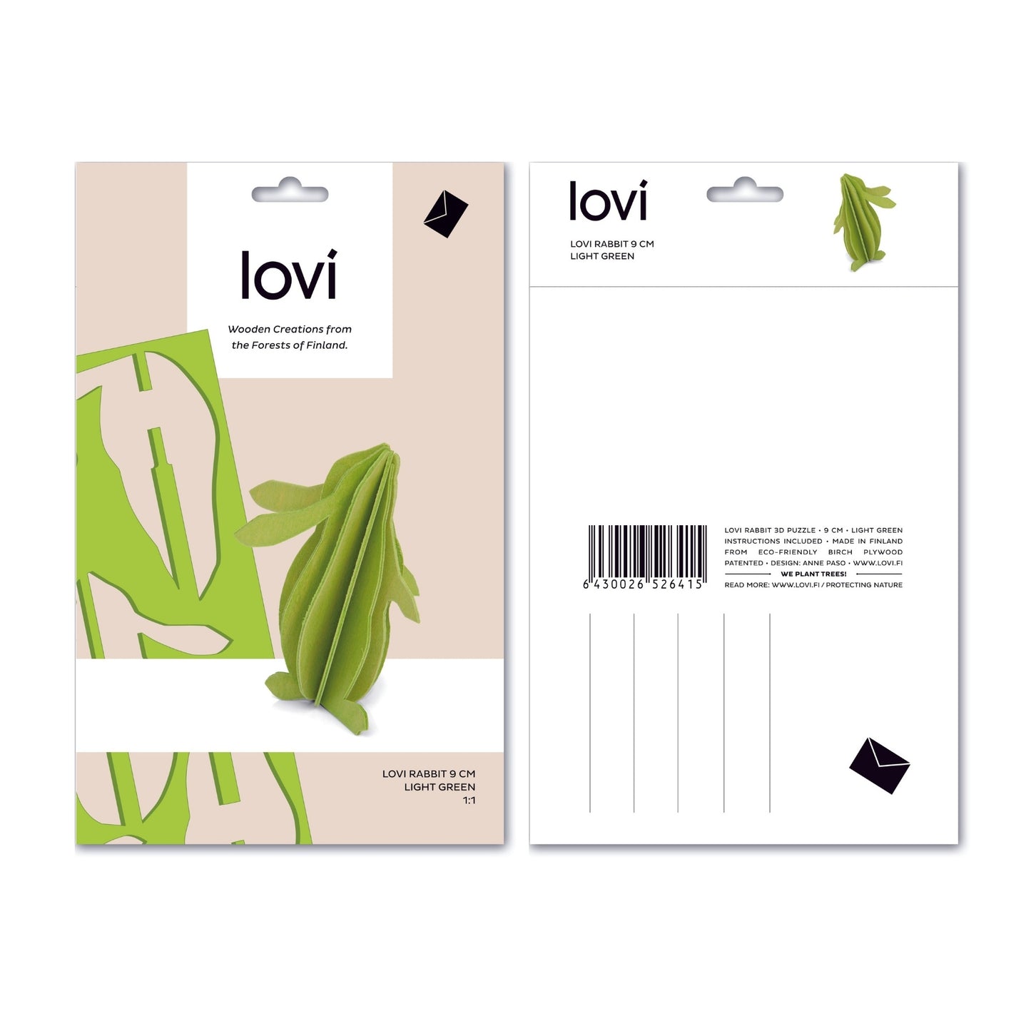 LOVI. Holzfigur KaninchenHase 9cm