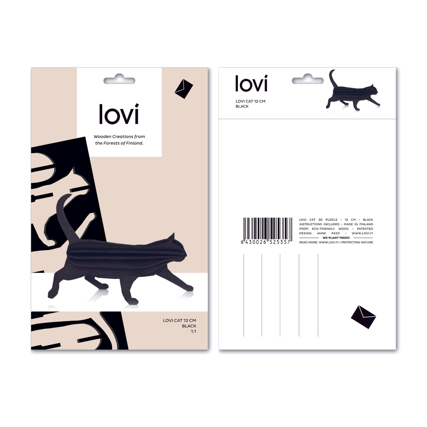 LOVI. Holzfigur Katze 12cm