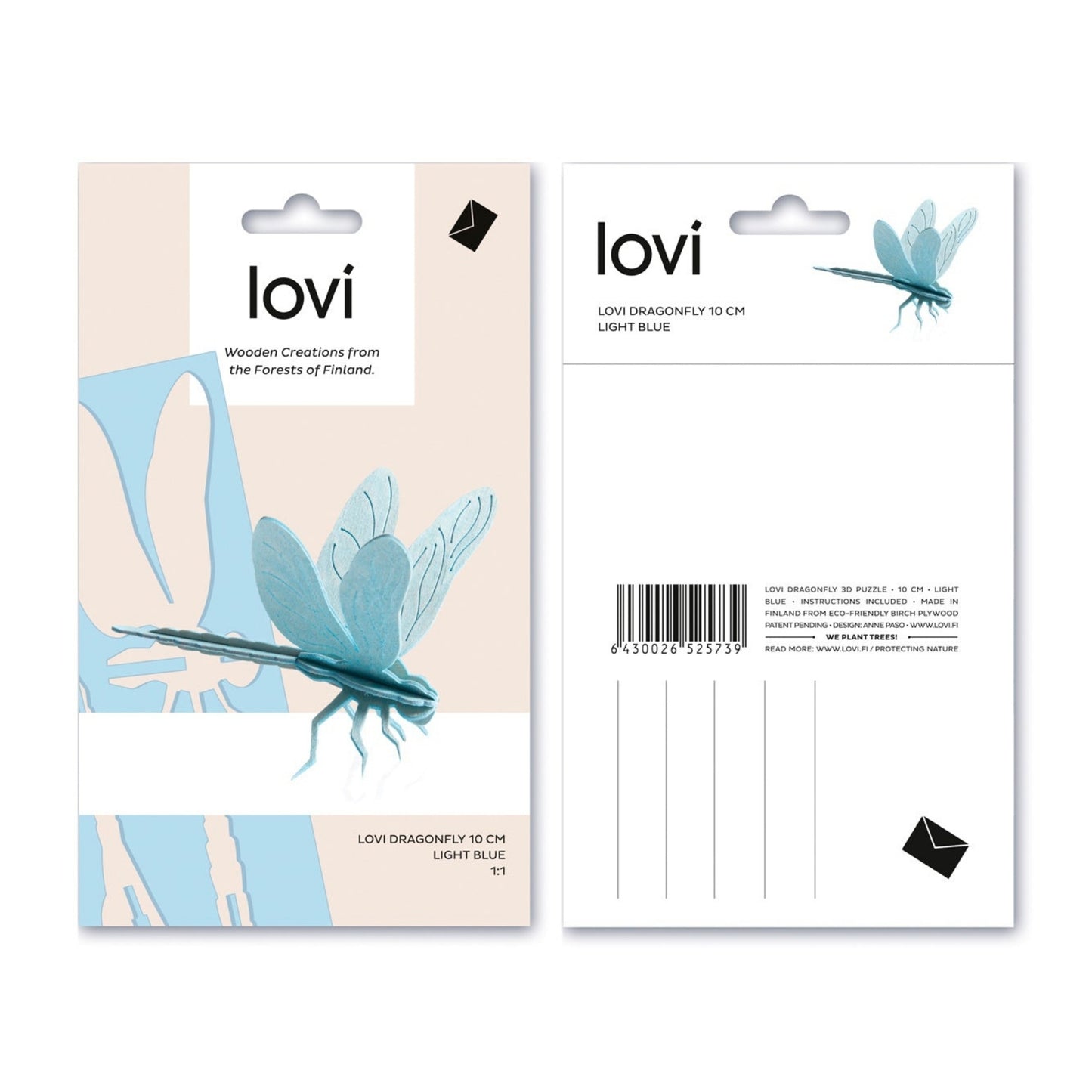 LOVI. Holzfigur Libelle 10cm blau