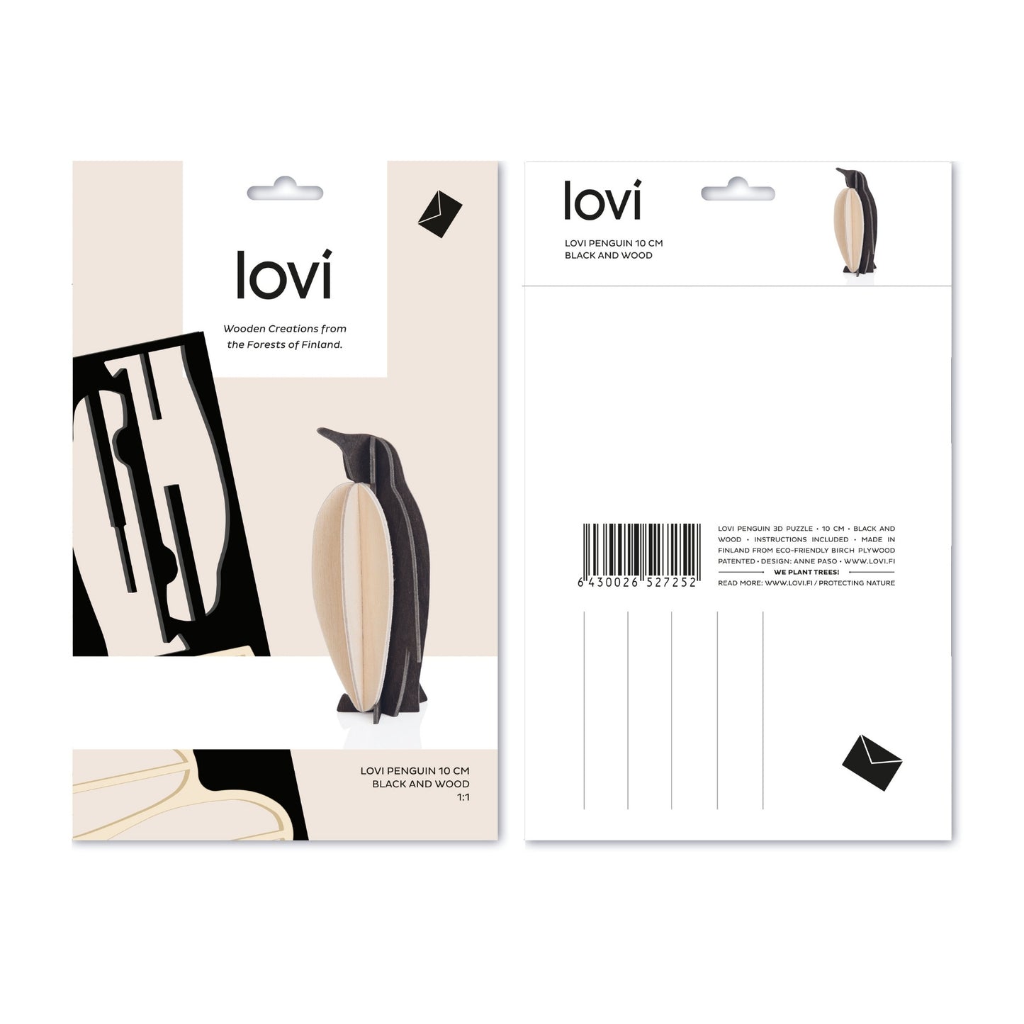 LOVI. Holzfigur Pinguin 10cm