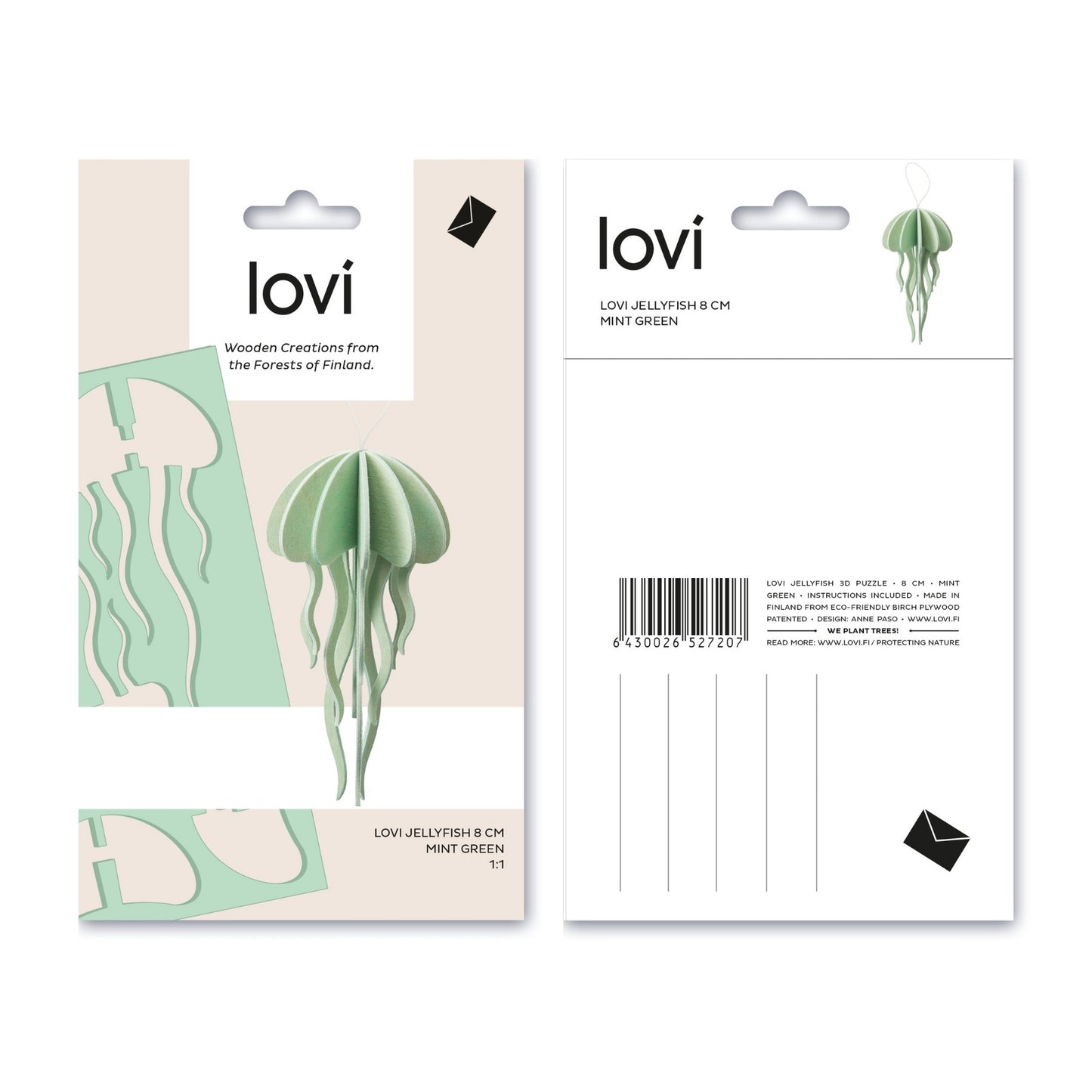 LOVI. Holzfigur Qualle 8cm