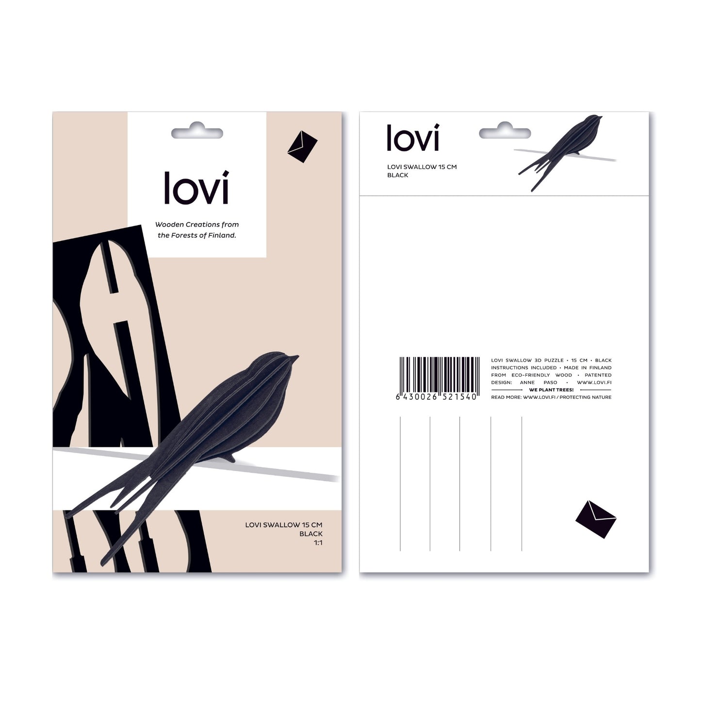 LOVI. Holzfigur Schwalbe 15cm