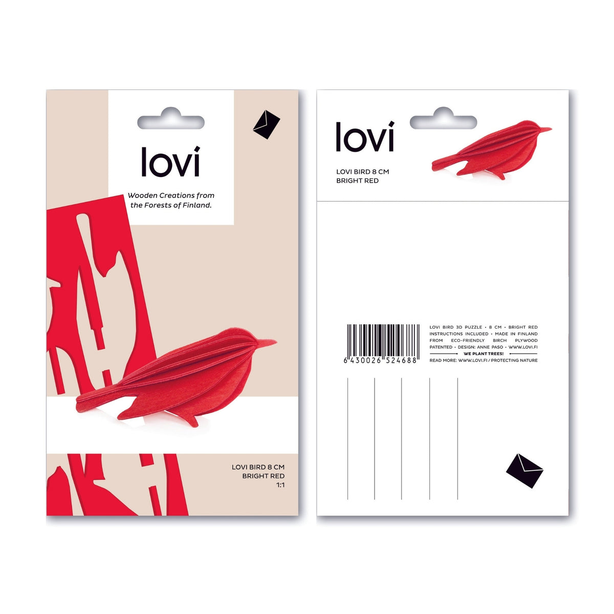 LOVI. Holzfigur Vogel 8cm
