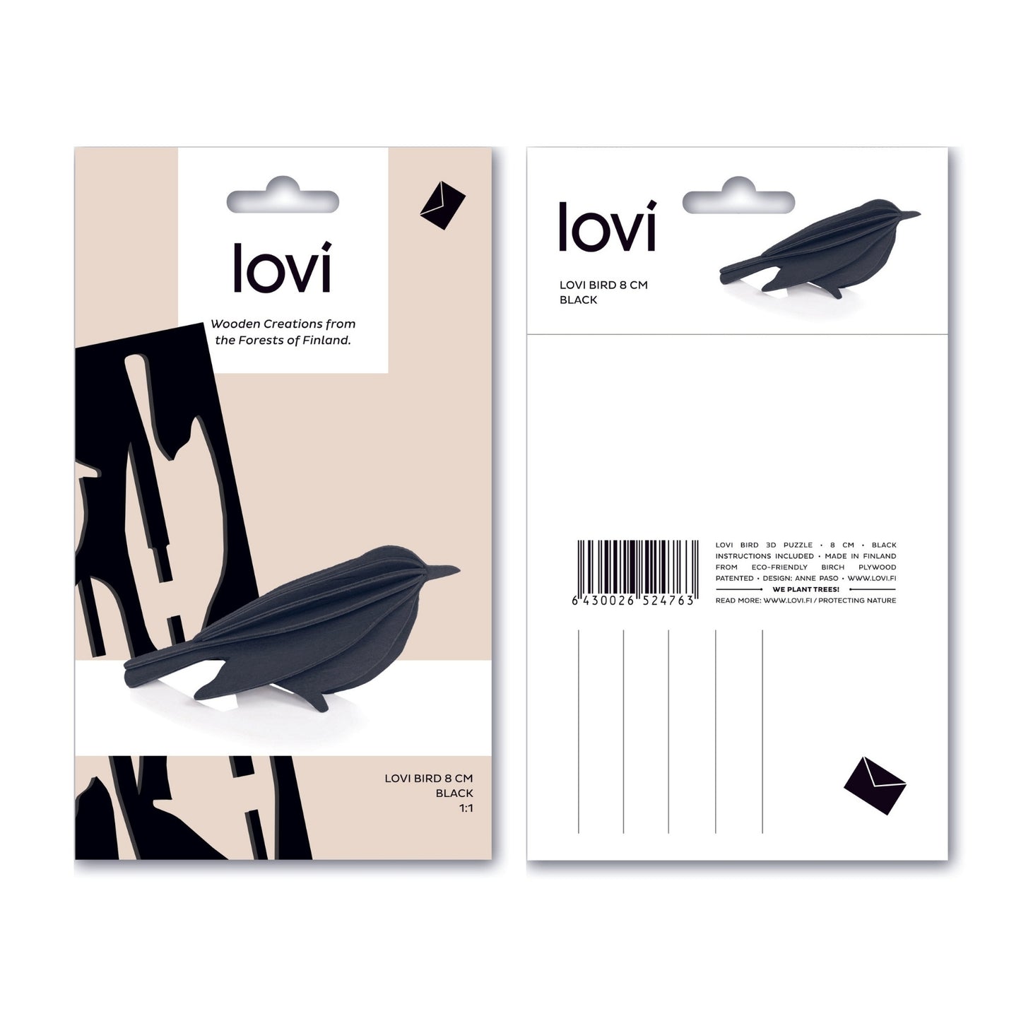 LOVI. Holzfigur Vogel 8cm