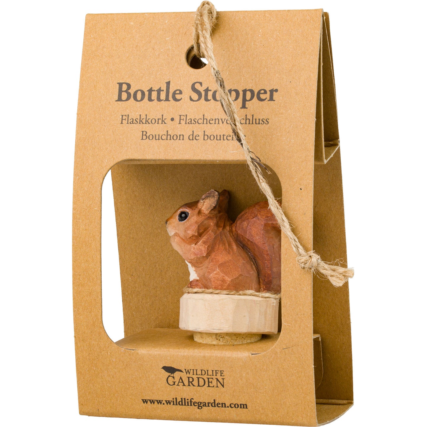 Wildlife Garden Flaschenverschluss Eichhörnchen Handgemacht Verpackung