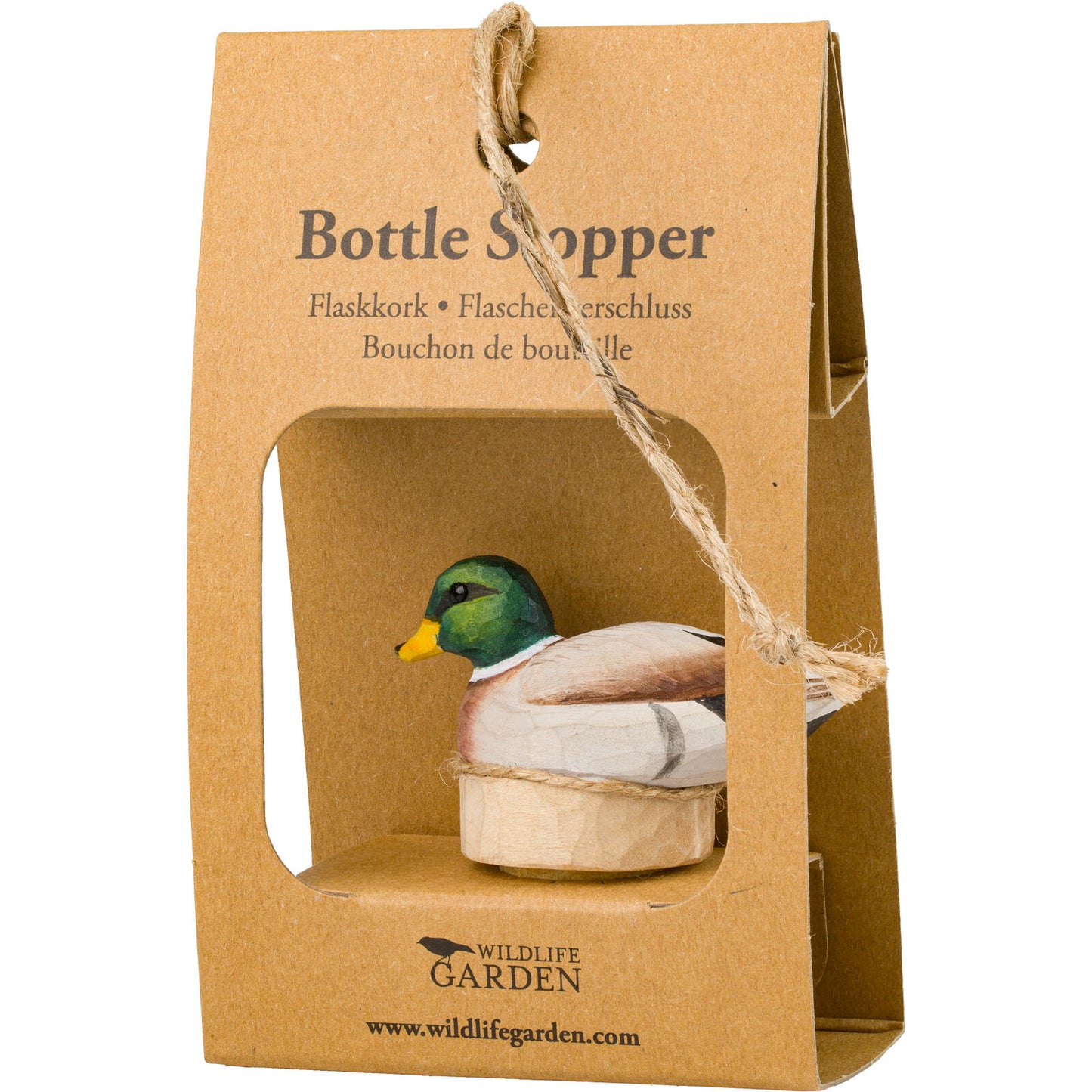 Wildlife Garden Flaschenverschluss Ente Handgemacht Verpackung