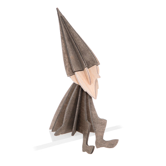lovi Holzfigur Nisse/Wichtel/Elf 12cm-grau