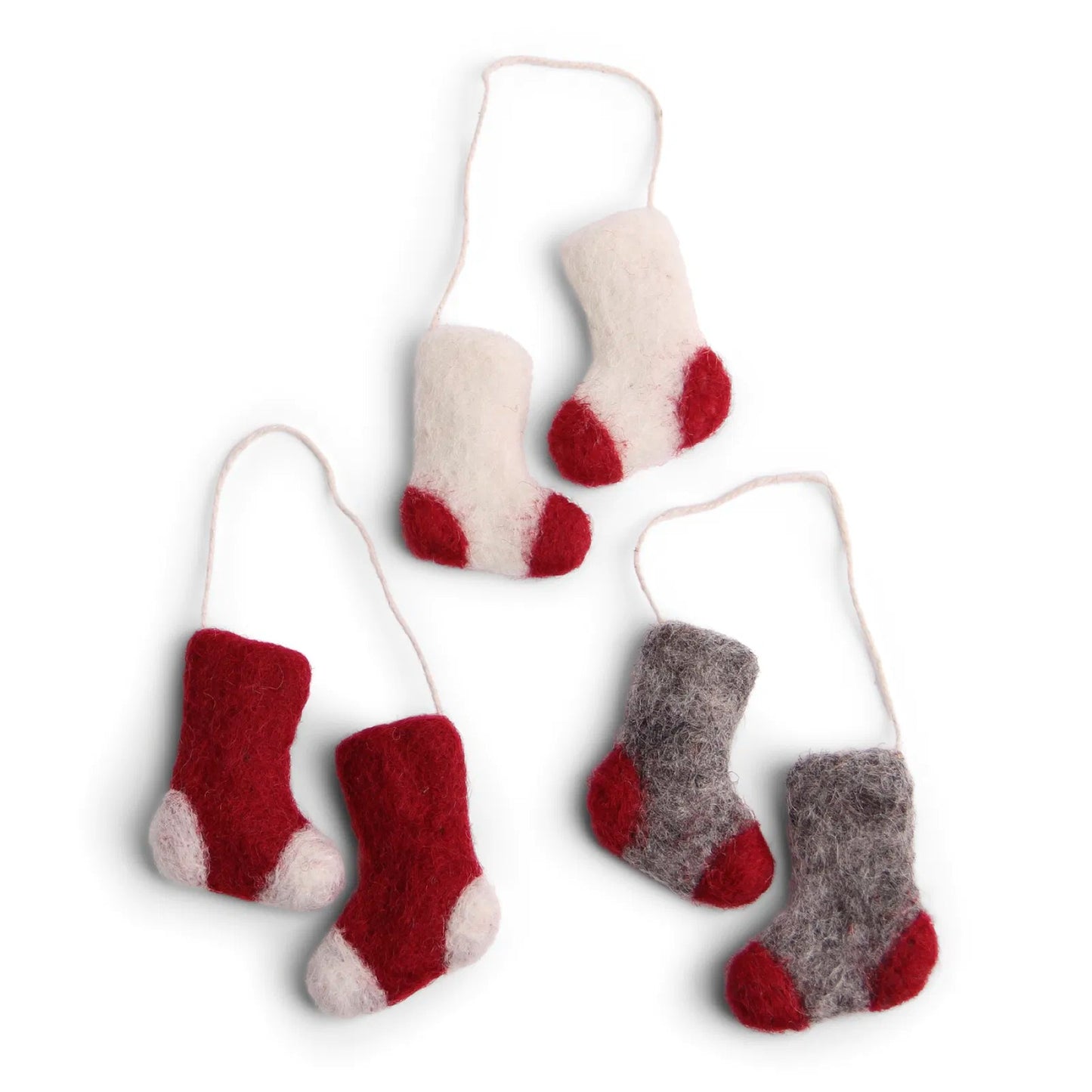 Gry & Sif Baumschmuck Filz Sockenpaare 3er Set - Anhänger