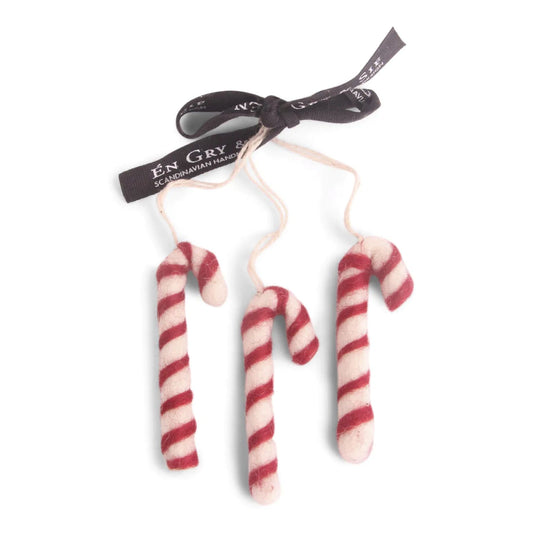 Gry & Sif Baumschmuck Filz Zuckerstange 3er Set - Anhänger