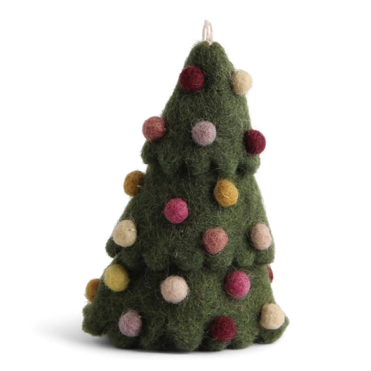 Gry & Sif Filz Weihnachtsbaum geschmückt 9cm - Anhänger