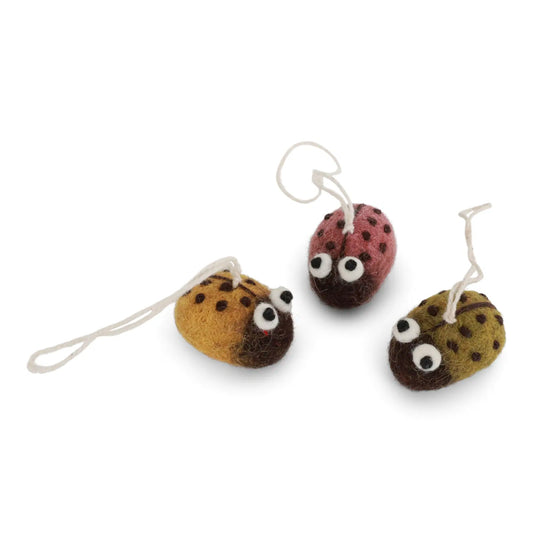 Gry & Sif Filztiere kleine Käfer Anhänger 3er Set Bunt