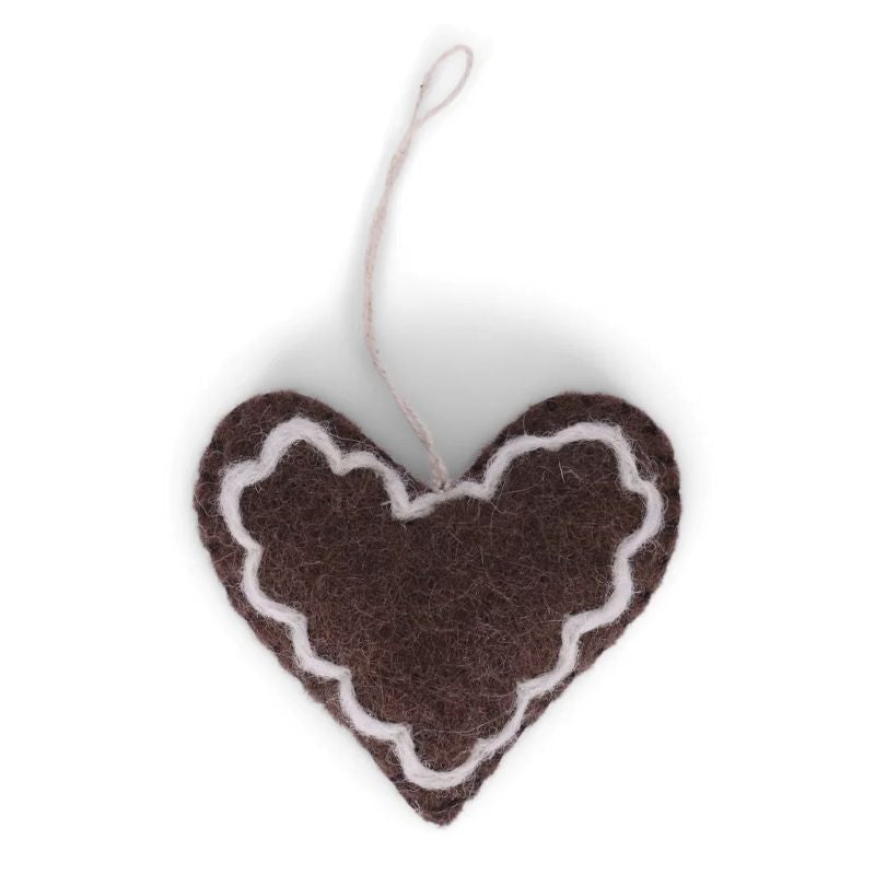 Gry & Sif Baumschmuck Filz Lebkuchen Herz - Anhänger