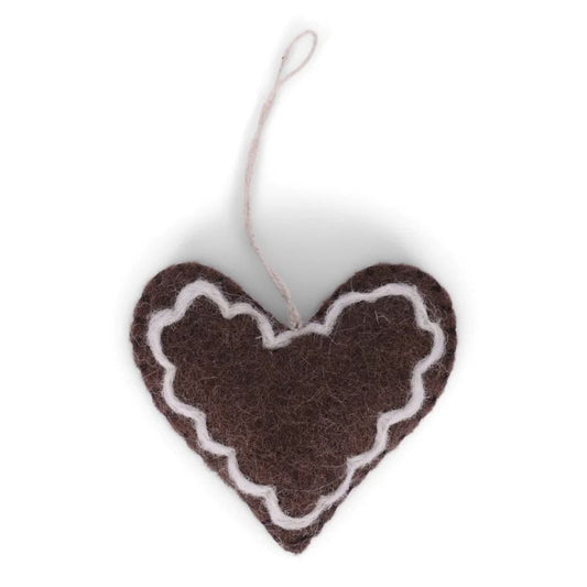 Gry & Sif Baumschmuck Filz Lebkuchen Herz - Anhänger