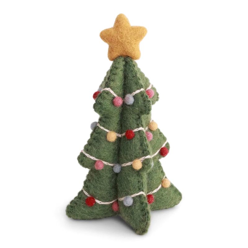 Gry & Sif Filz Weihnachtsbaum geschmückt 22 cm - stehend