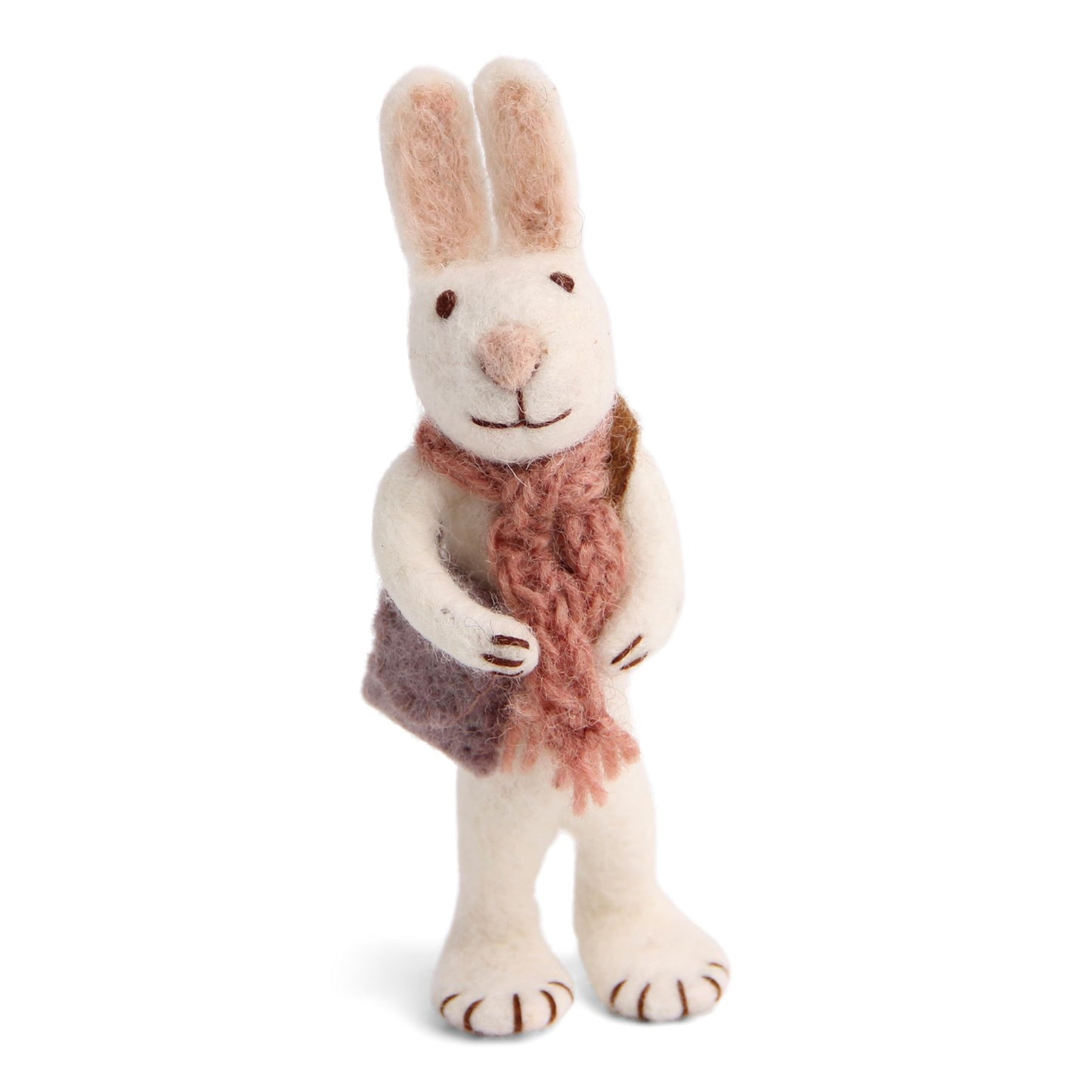 Gry & Sif Osterhase Filz mit Schal und Tasche Anhänger - verschiedene Farben