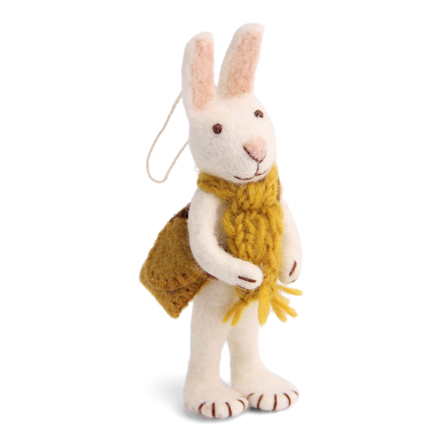 Gry & Sif Osterhase Filz mit Schal und Tasche Anhänger - verschiedene Farben