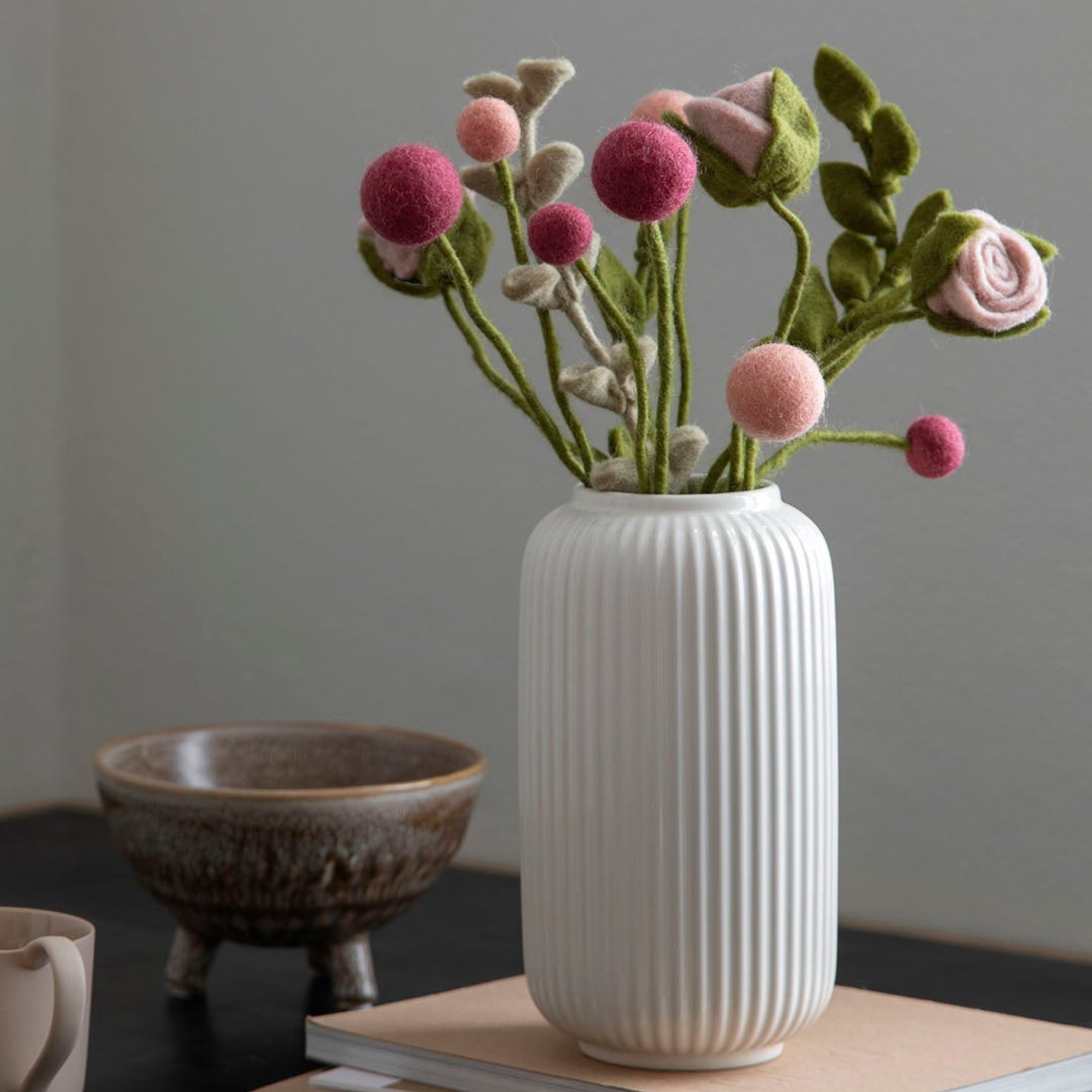 Humble Hilo Filzschalen Aus Merinowolle – Handgefertigt, Set Mit 3 Größen (Dusty Pink), Stapelbar