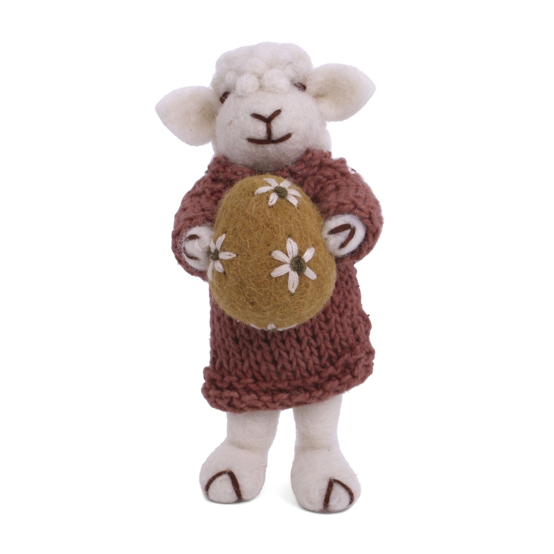 Gry  Sif. Filz - Lamm mit Kleid und Osterei Anhänger