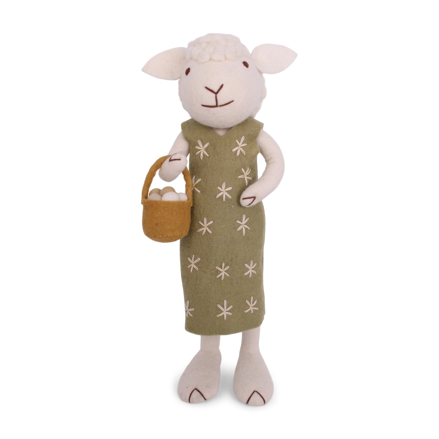 Gry  Sif. Filz - Schaf mit Kleid und Korb XXL