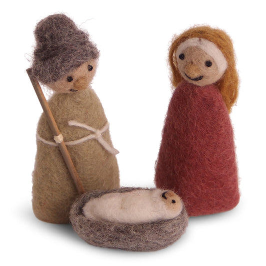 Gry & Sif. Filz - Krippenfiguren Josef, Maria und Christkind