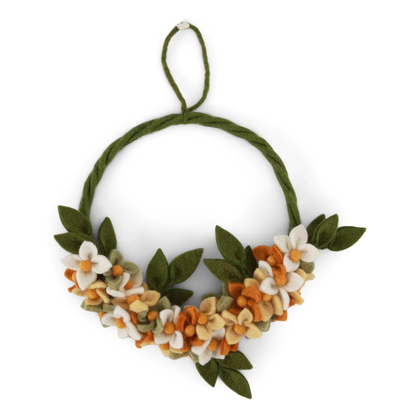 Gry & Sif Filz Türkranz 30cm - grün / gelb