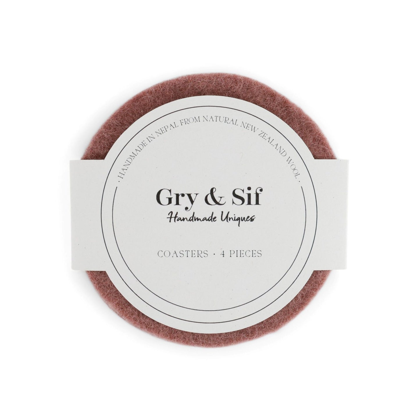 Gry & Sif Filz Untersetzer 4er Set - altrosa