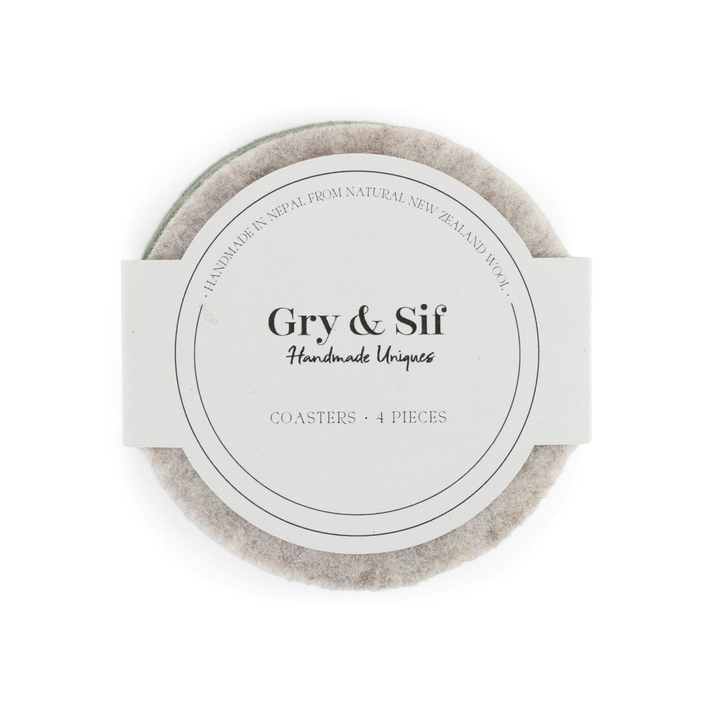 Gry & Sif Filz Untersetzer 4er Set - grau
