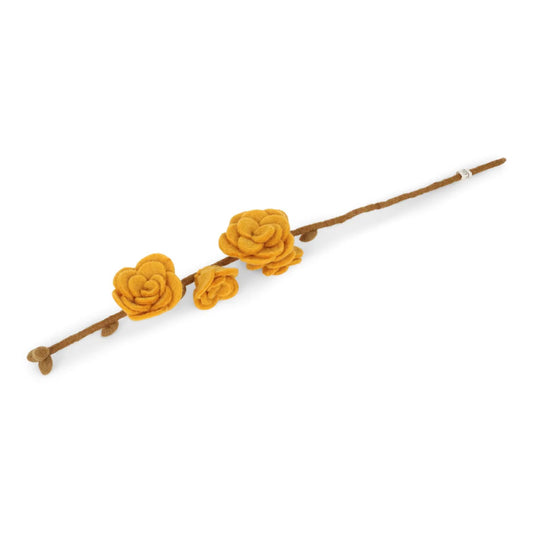 Gry & Sif Filzblumen Filzrose / Stockrose gefüllt - ocker